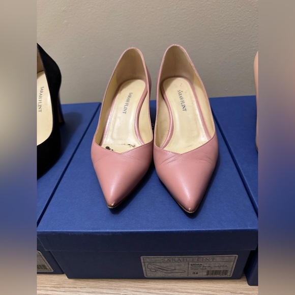 Sarah Flint Emma pump 36 (fits 6.5) Dusty Rose Pink Nappa with wooden block heel - Picture 4 of 8